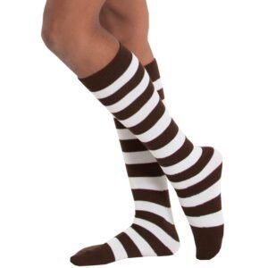 Brown/White Striped Socks