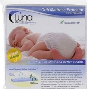 Luna Premium Hypoallergenic Waterproof Crib Mattress Protector (Our Crib Mattress Protectors Are PVC, Vinyl and Phthalate Free)