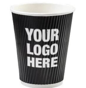 Custom Printed Groove Paper Hot Cups