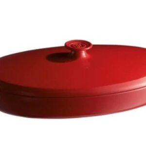Oval Covered Baker / Fish Steamer ,  Burgundy