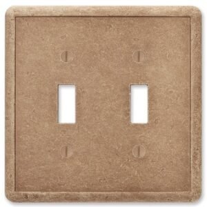 Noche Tumbled Cast Stone - 2 Toggle Wallplate