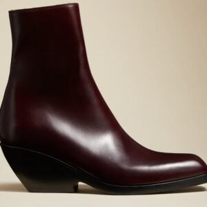 THE HOOPER ANKLE BOOT in Deep Wine Leather