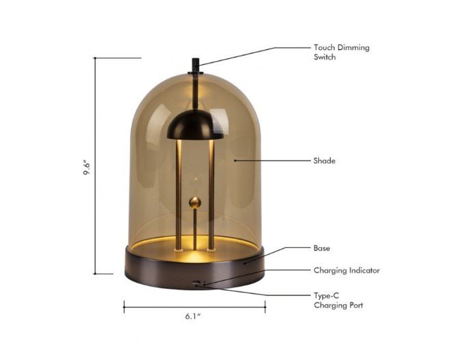 Amber Table Lamp - Black Bronze